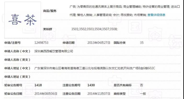 “喜茶”遇上“囍茶”，都是商標(biāo)惹的禍！