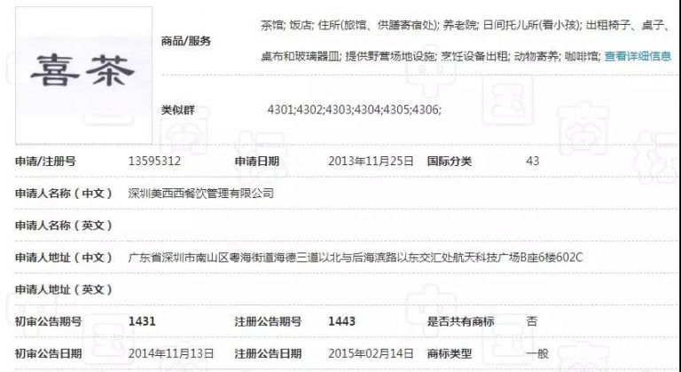 “喜茶”遇上“囍茶”，都是商標(biāo)惹的禍！